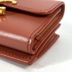 CELINE Triomphe Mini Wallet Trifold wallet Bronze Brown