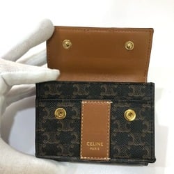 CELINE Triomphe Compact wallet Trifold wallet Brown GoldHardware