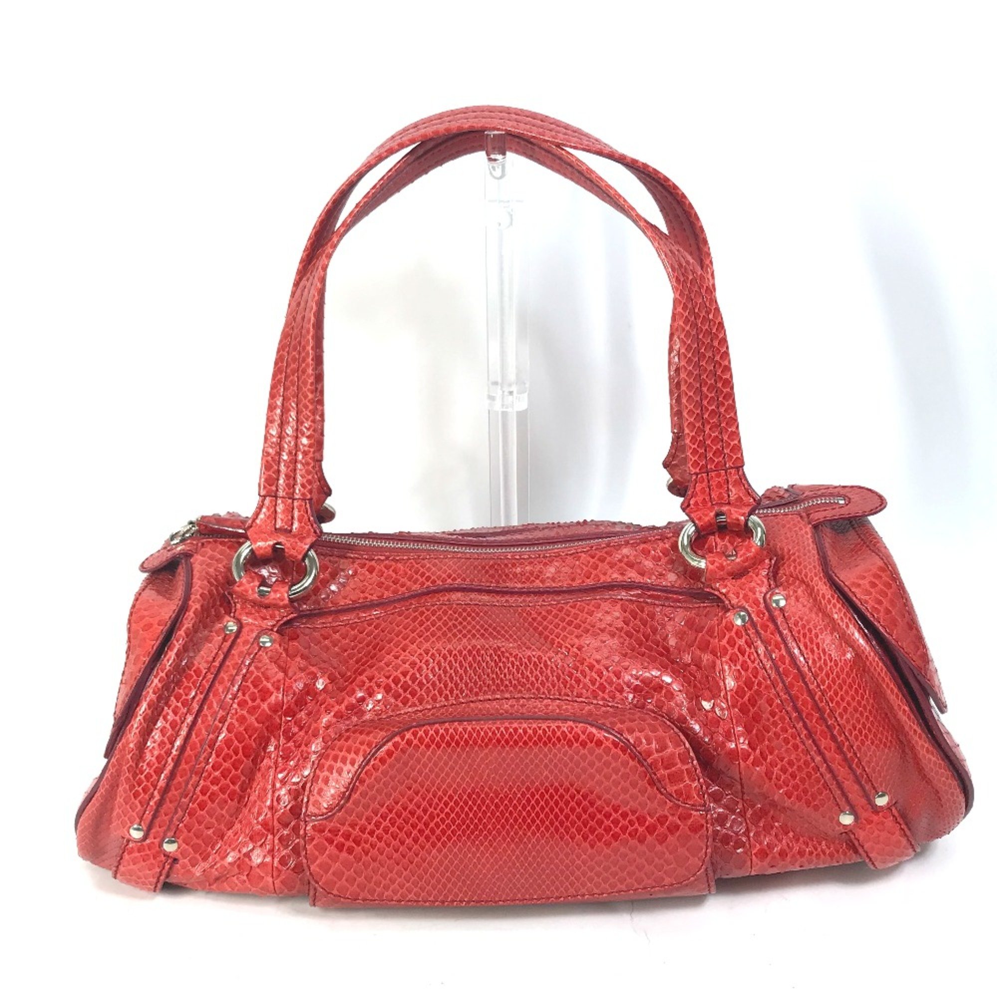 CELINE vintage Shoulder Bag Shoulder Bag Duffle Bag Red