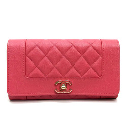 Chanel A80971 CC Mark Two fold Long Wallet pink