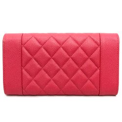 Chanel A80971 CC Mark Two fold Long Wallet pink