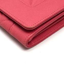 Chanel A80971 CC Mark Two fold Long Wallet pink