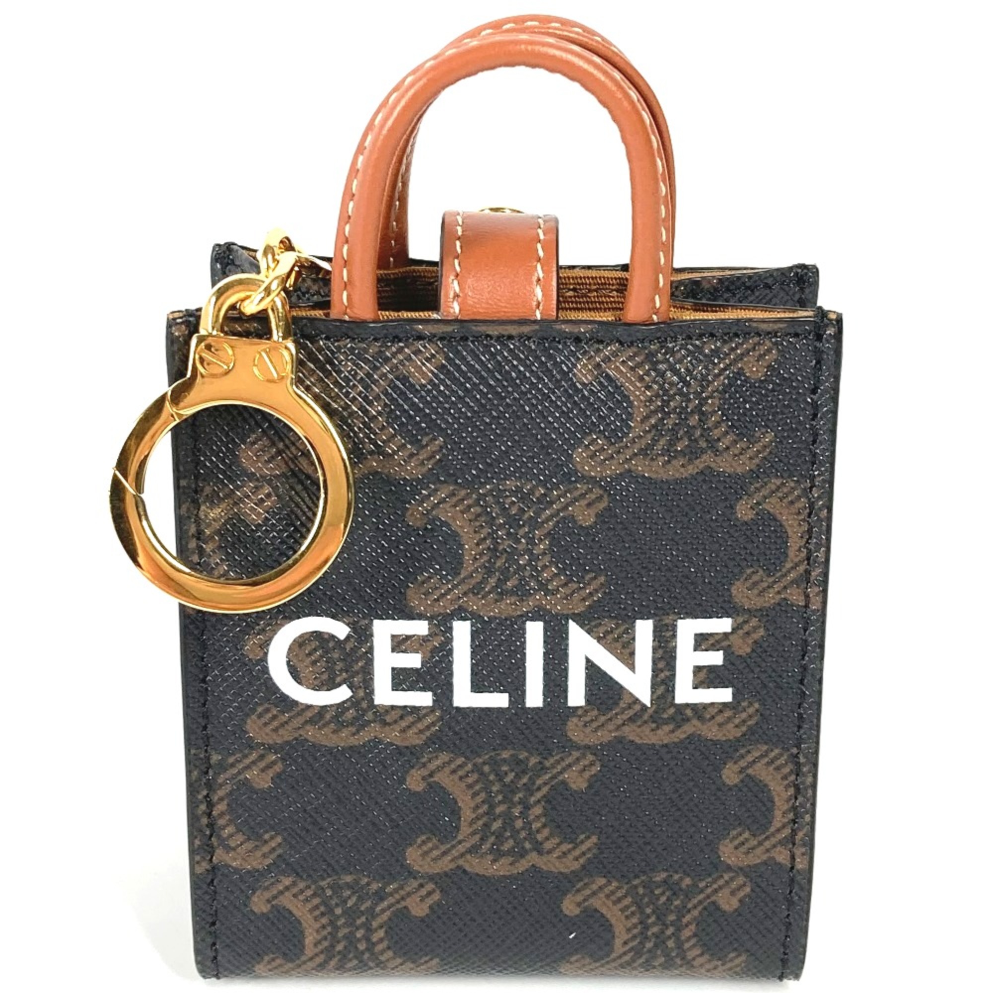 CELINE 10I492CZ1 Bag Charm Key Holder Brown