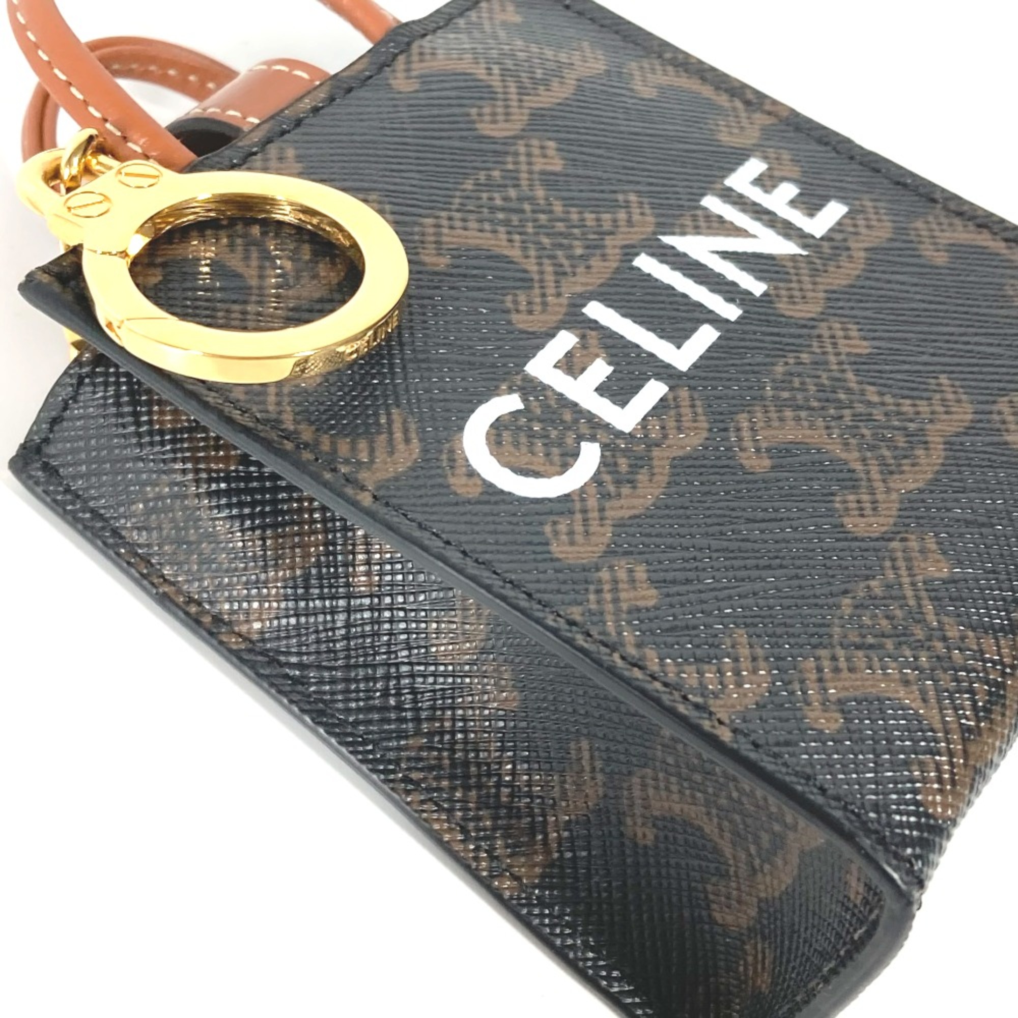 CELINE 10I492CZ1 Bag Charm Key Holder Brown