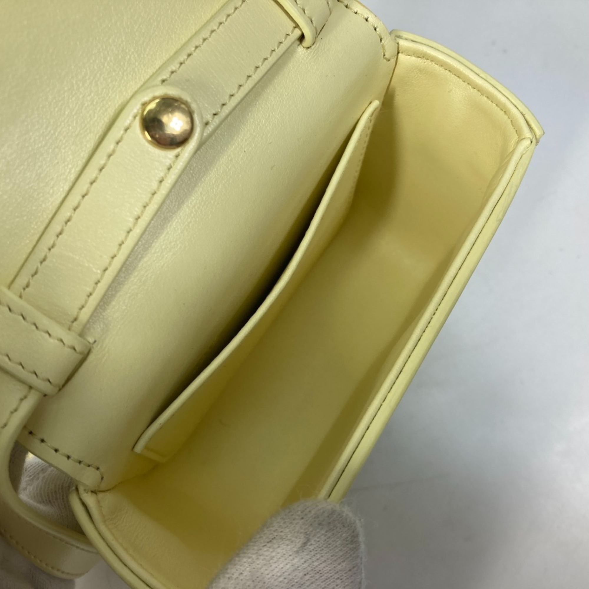 CELINE 10I513DPV.11OY Shiny calfskin Micro bag Pochette bag Crossbody Shoulder Bag Soft yellow yellow