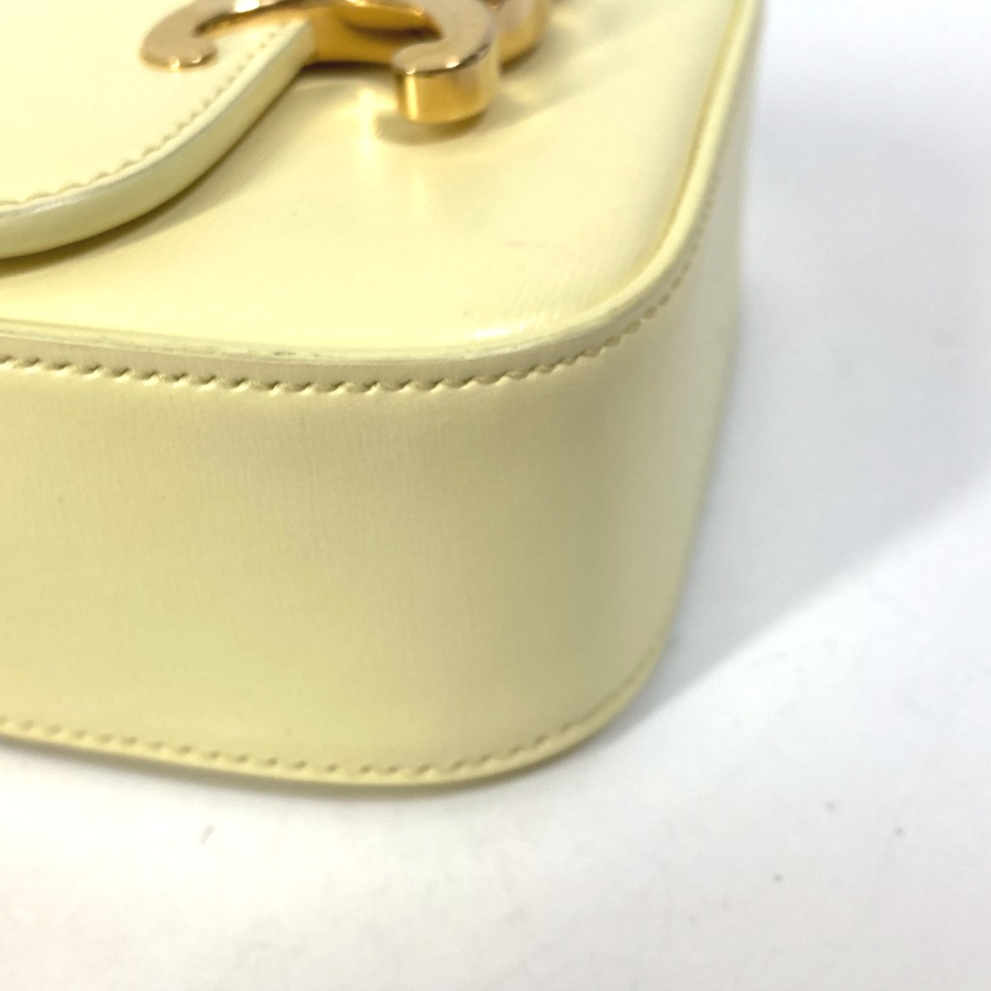 CELINE 10I513DPV.11OY Shiny calfskin Micro bag Pochette bag Crossbody Shoulder Bag Soft yellow yellow