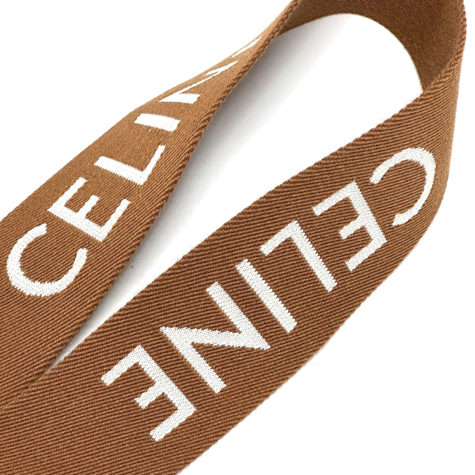 CELINE Bag Shoulder strap Brown White