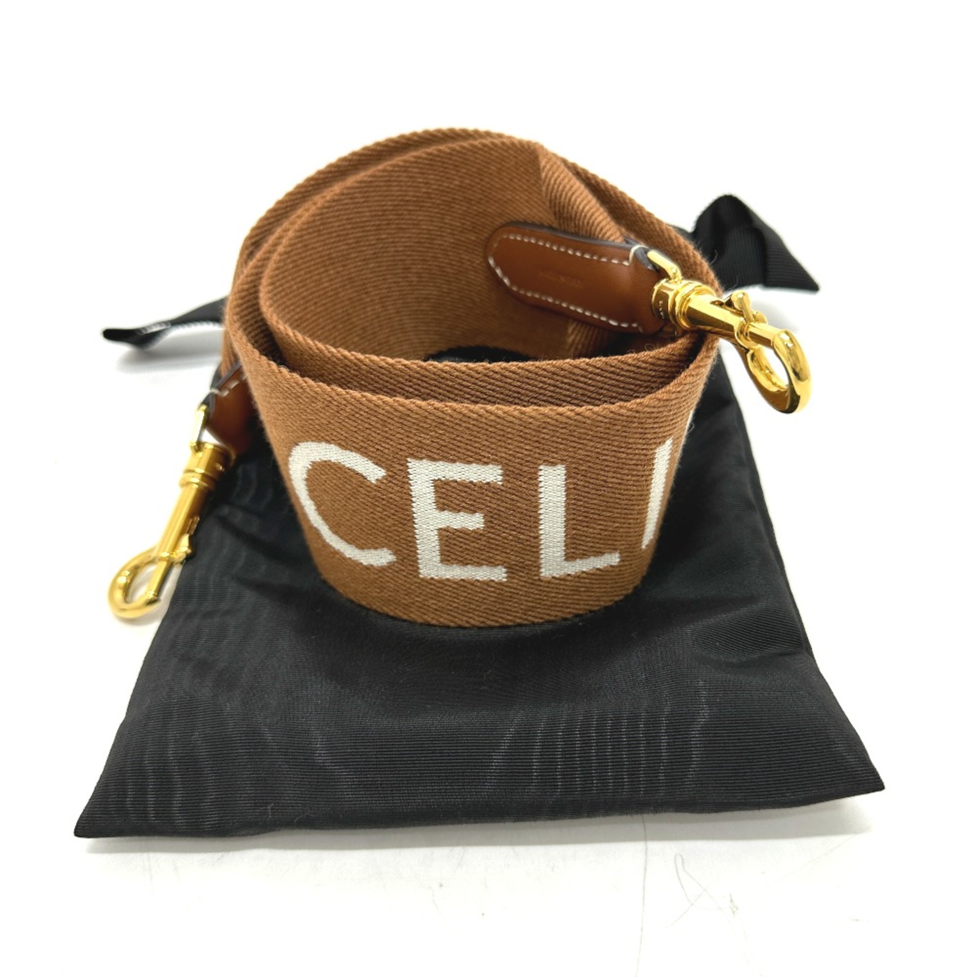 CELINE Bag Shoulder strap Brown White