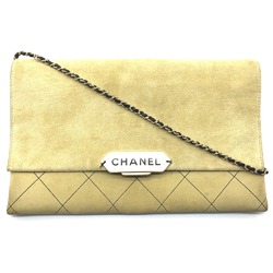 Chanel CHANEL logo Bag Flap Single Chain Shoulder Bag Beige Beige x GoldHardware