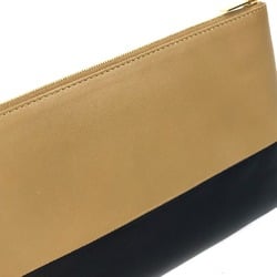 CELINE 100093HTM Two-tone bag pouch Clutch bag Brown