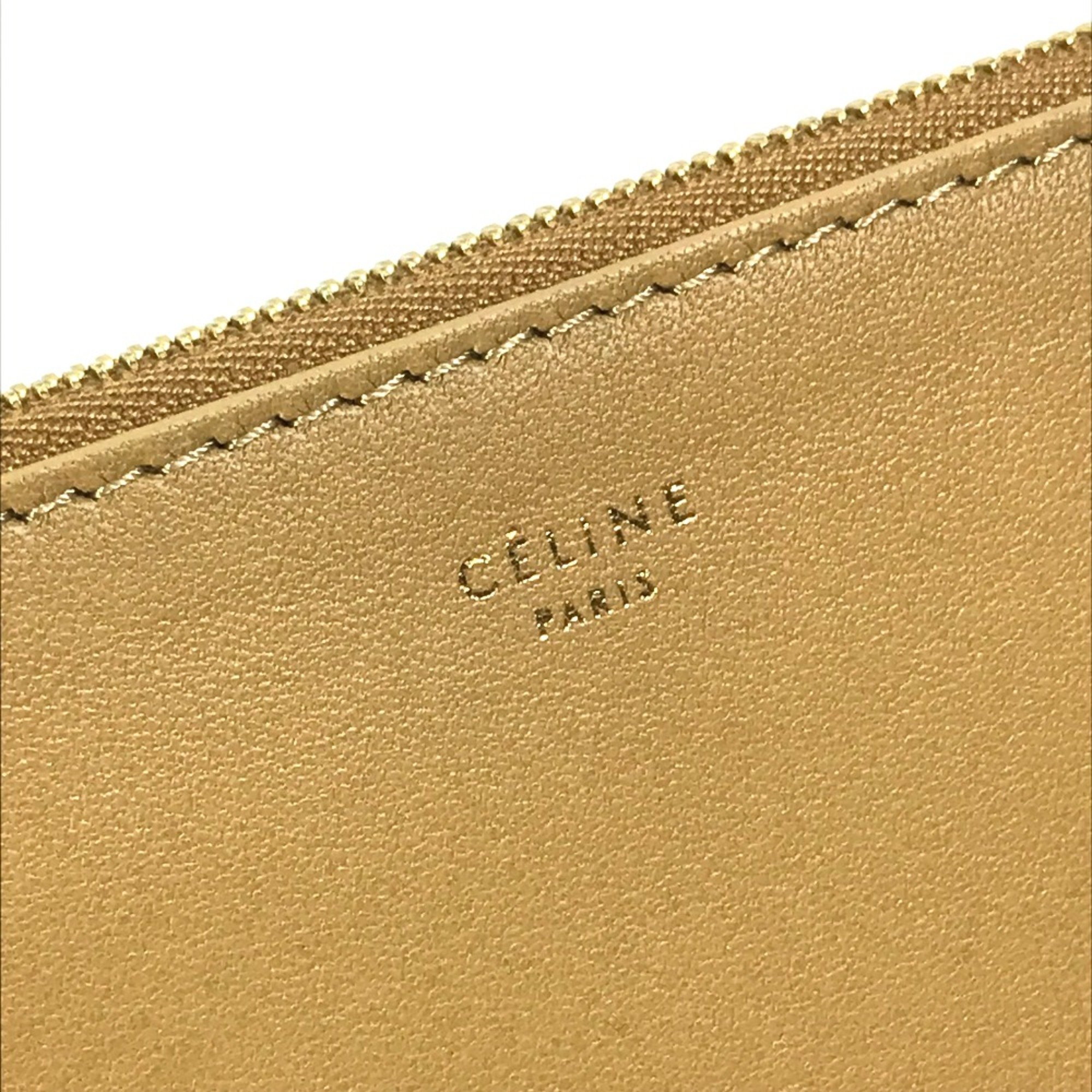 CELINE 100093HTM Two-tone bag pouch Clutch bag Brown