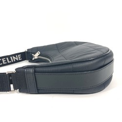 CELINE 196972 logo Shoulder Shoulder Bag Black White