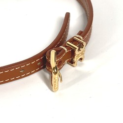 CELINE 460SF3BCF Triomphe Bangle Accessories Double Layer Bracelet Gold x Tan Brown GoldHardware