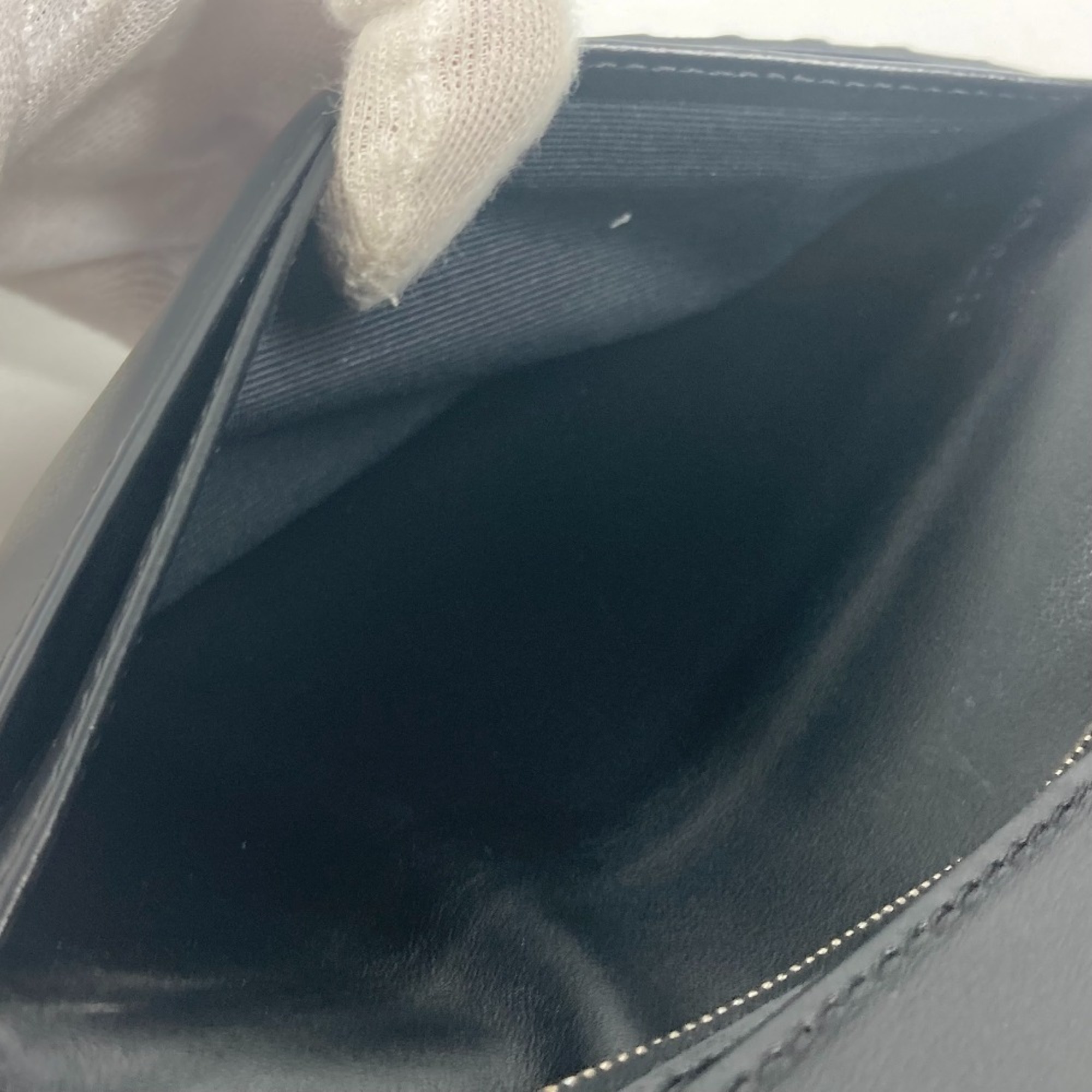 CELINE with coin compartment Two fold Long Wallet Black