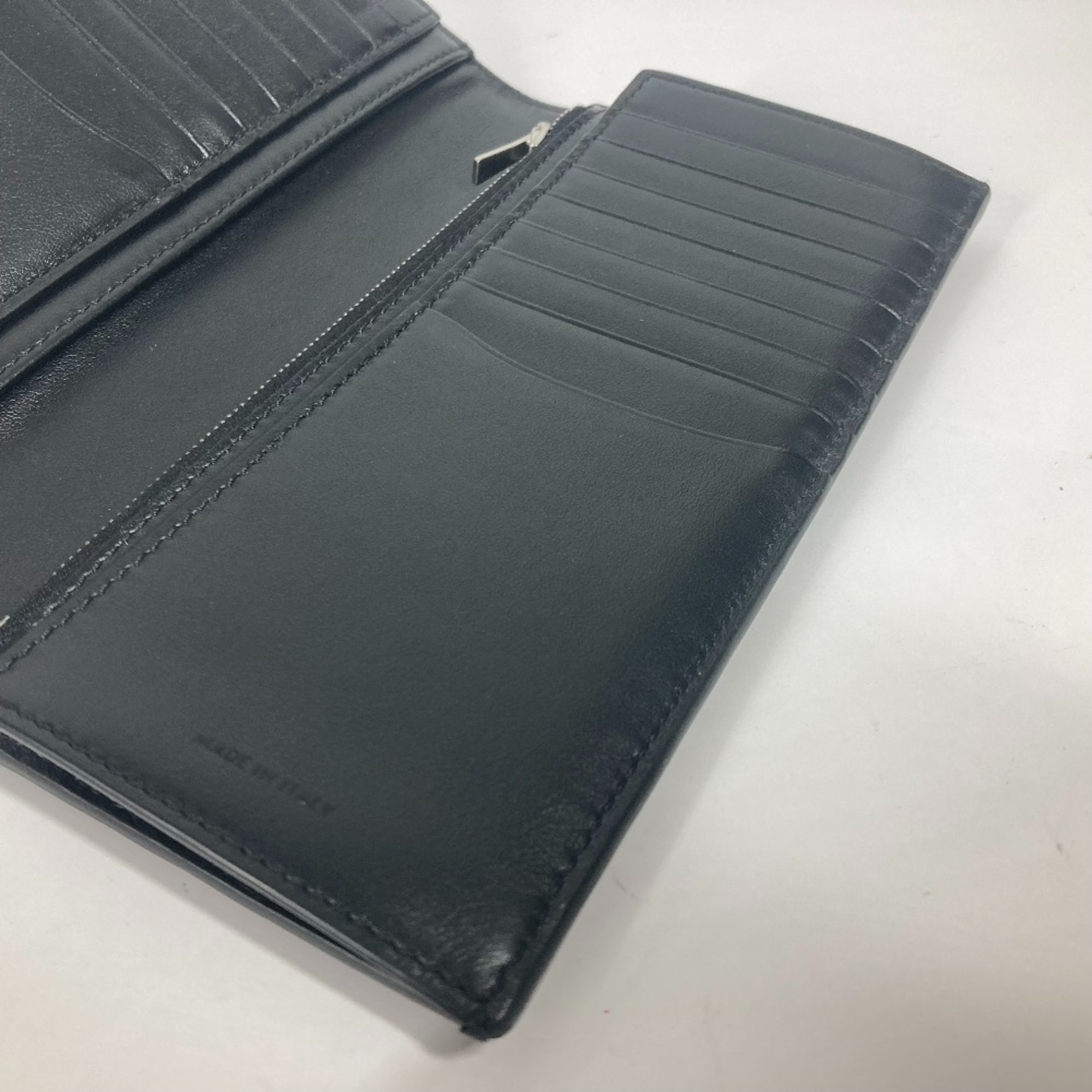 CELINE with coin compartment Two fold Long Wallet Black