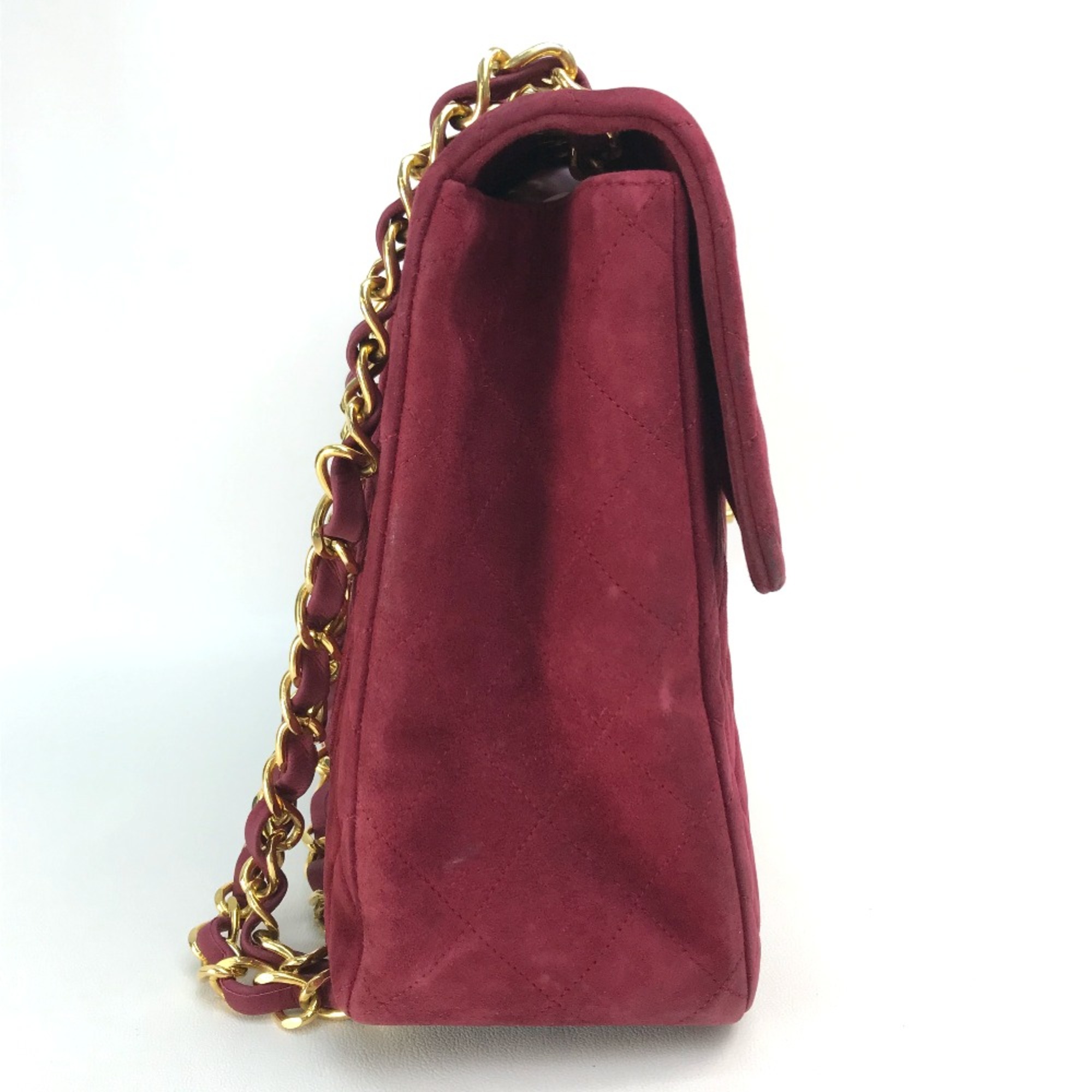 Chanel CC Mark Bag Double Chain Shoulder Bag Bordeaux GoldHardware