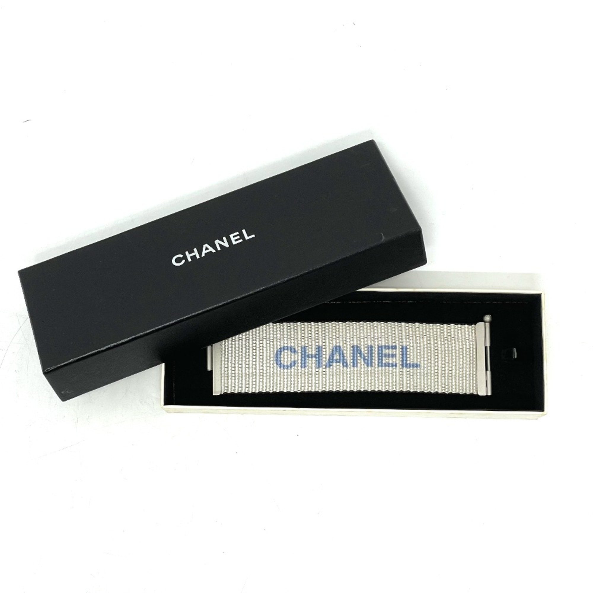 Chanel logo vintage Bracelet SilverBased x blue