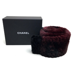 Chanel CC Mark Scarf Red Bordeaux Black