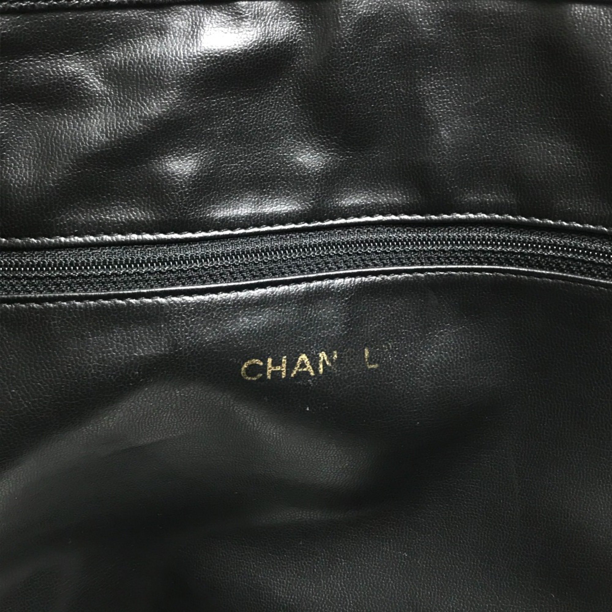 Chanel CC Mark Chain Tote Bag Shoulder Bag Black GoldHardware