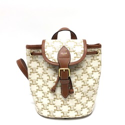 CELINE Triomphe Backpack Backpack White x Brown GoldHardware