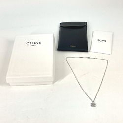 CELINE 460GB6BZI Logo Triomphe Pendant Chain Necklace Silver