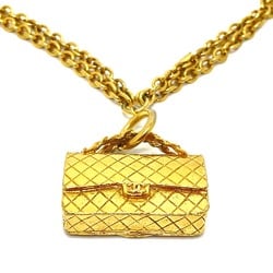 Chanel Bag type motif bag vintage pendant Necklace Gold