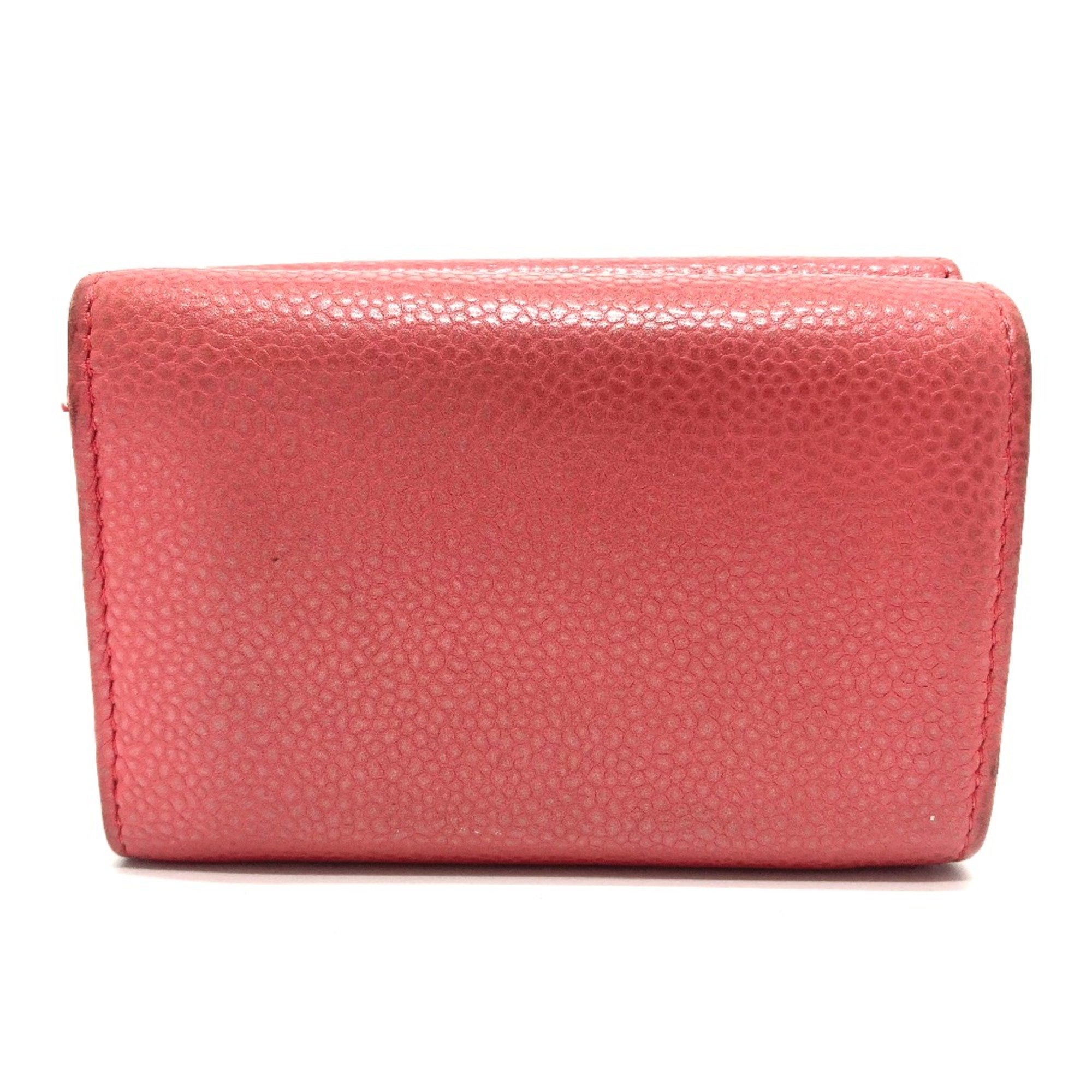 Chanel A70796 CC Mark Compact Trifold wallet salmon pink