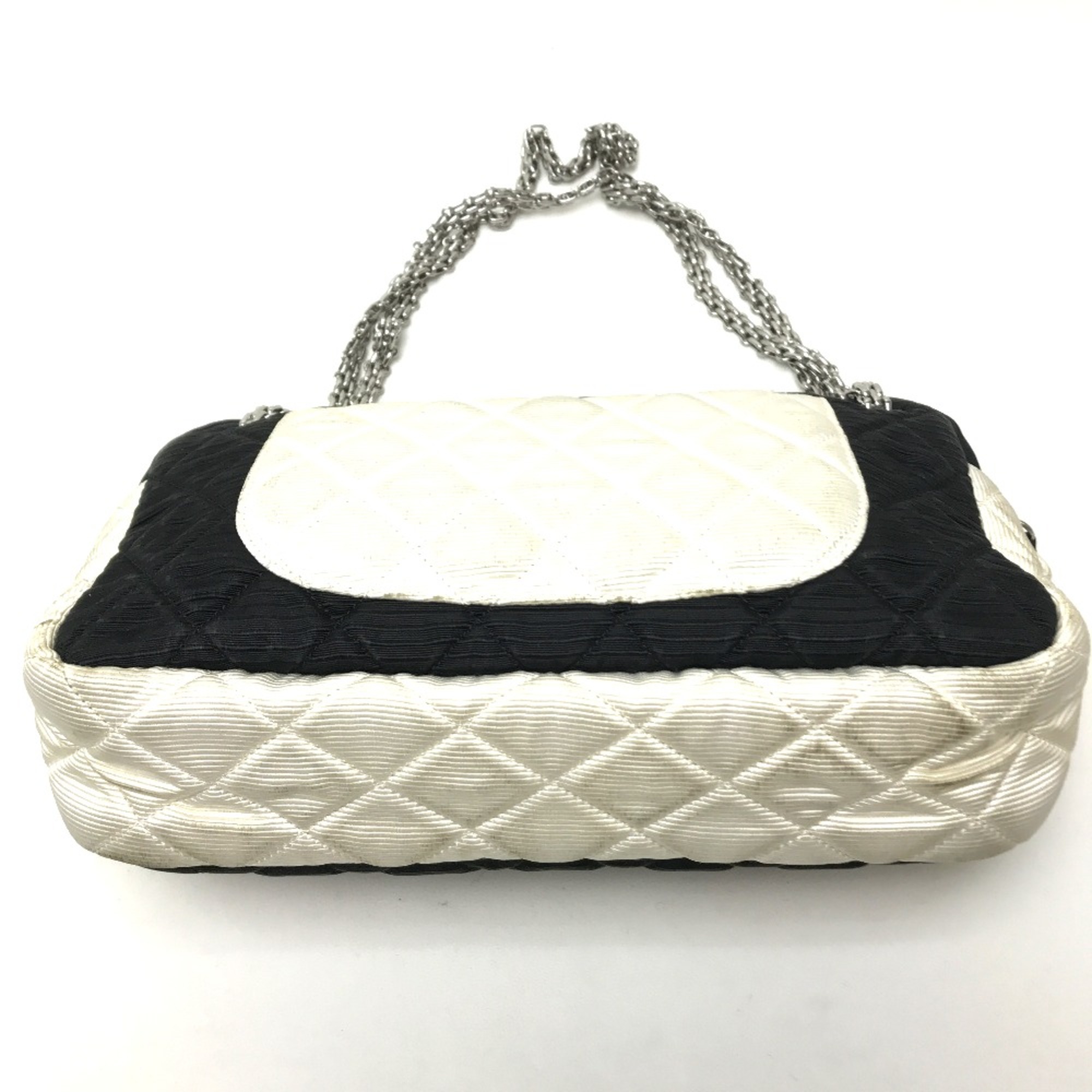 Chanel Quilted Bag Chain Shoulder Bag Black White