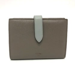 CELINE Bicolor Folded wallet Charcoal Gray Based x Blue GoldHardware