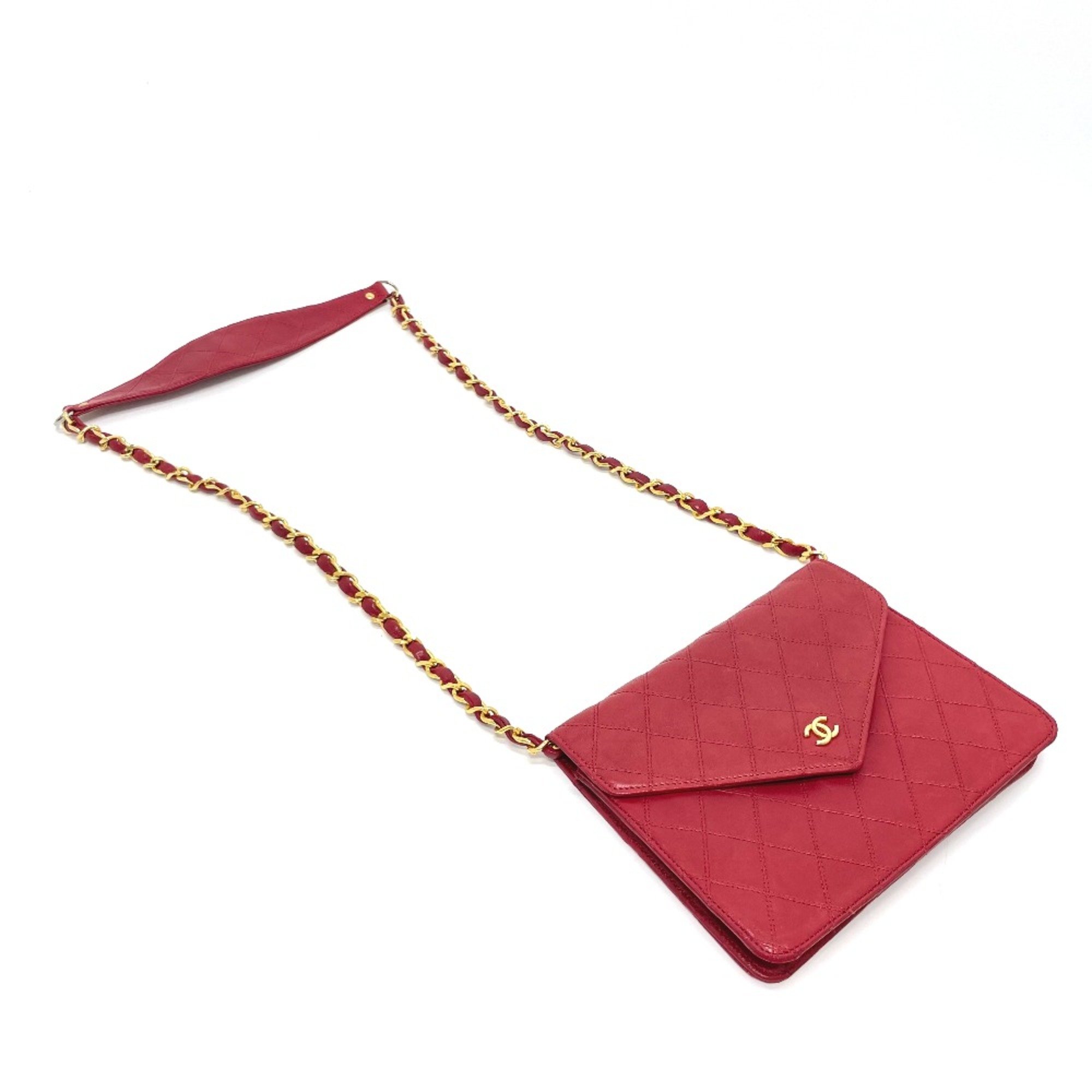 Chanel Bicolole Bag Chain Shoulder Shoulder Bag Red x GoldHardware