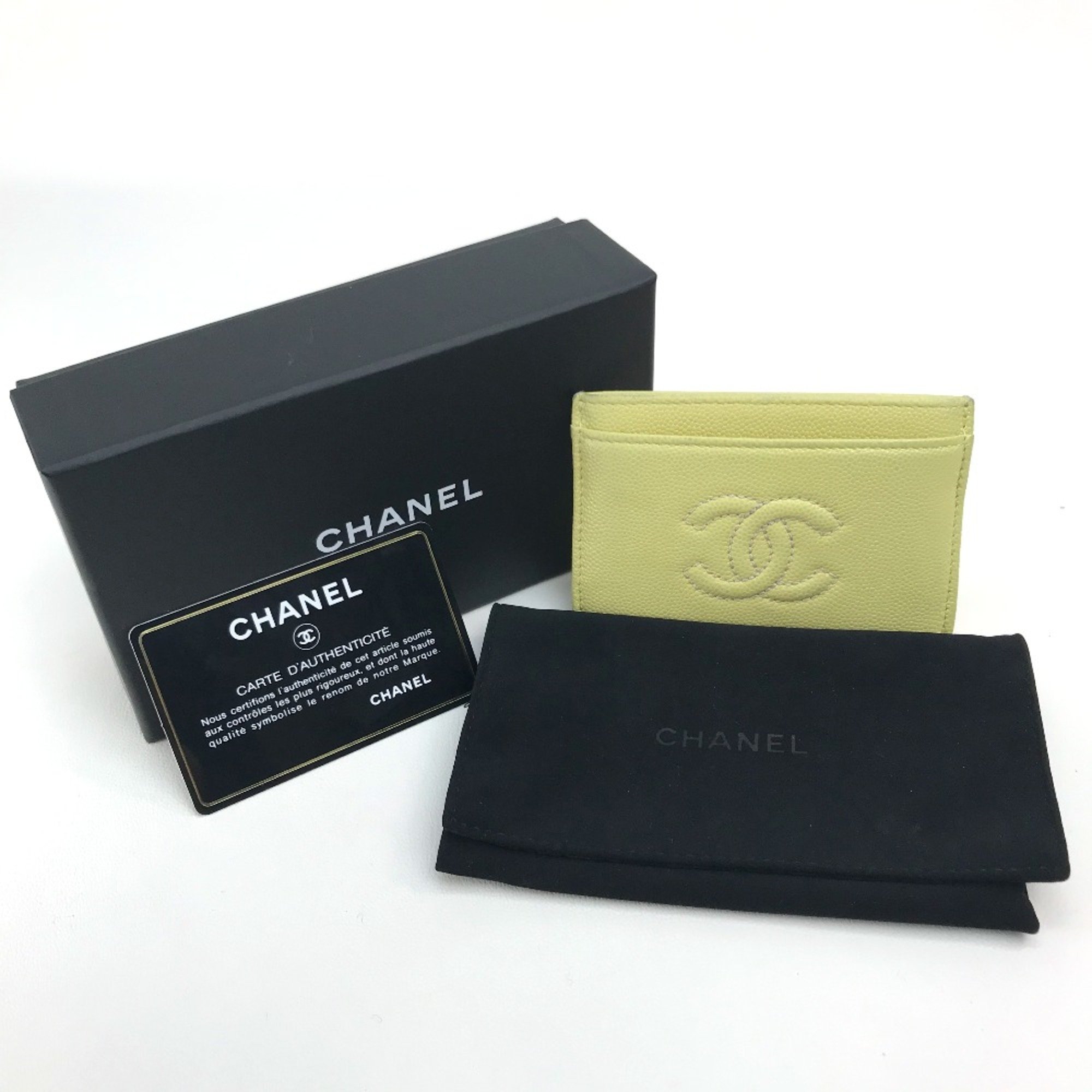 Chanel CC Mark Pass holder Card Case Light yellow