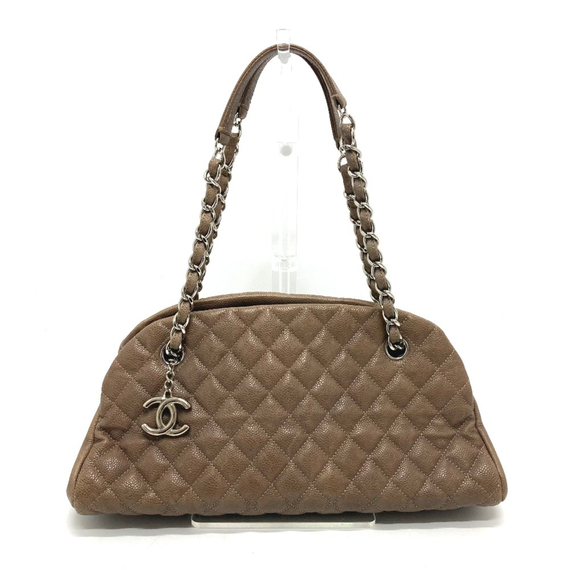 Chanel CC Mark Bag Chain Shoulder Bag Brown SilverHardware