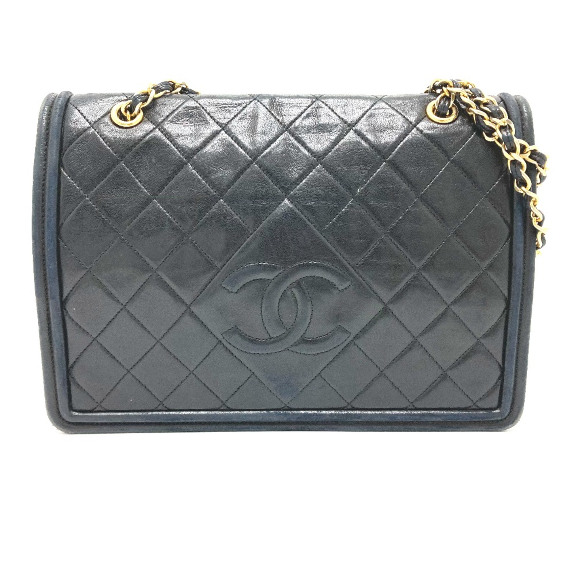 Chanel CC Mark Bag Double Chain Bag Shoulder Bag Black GoldHardware