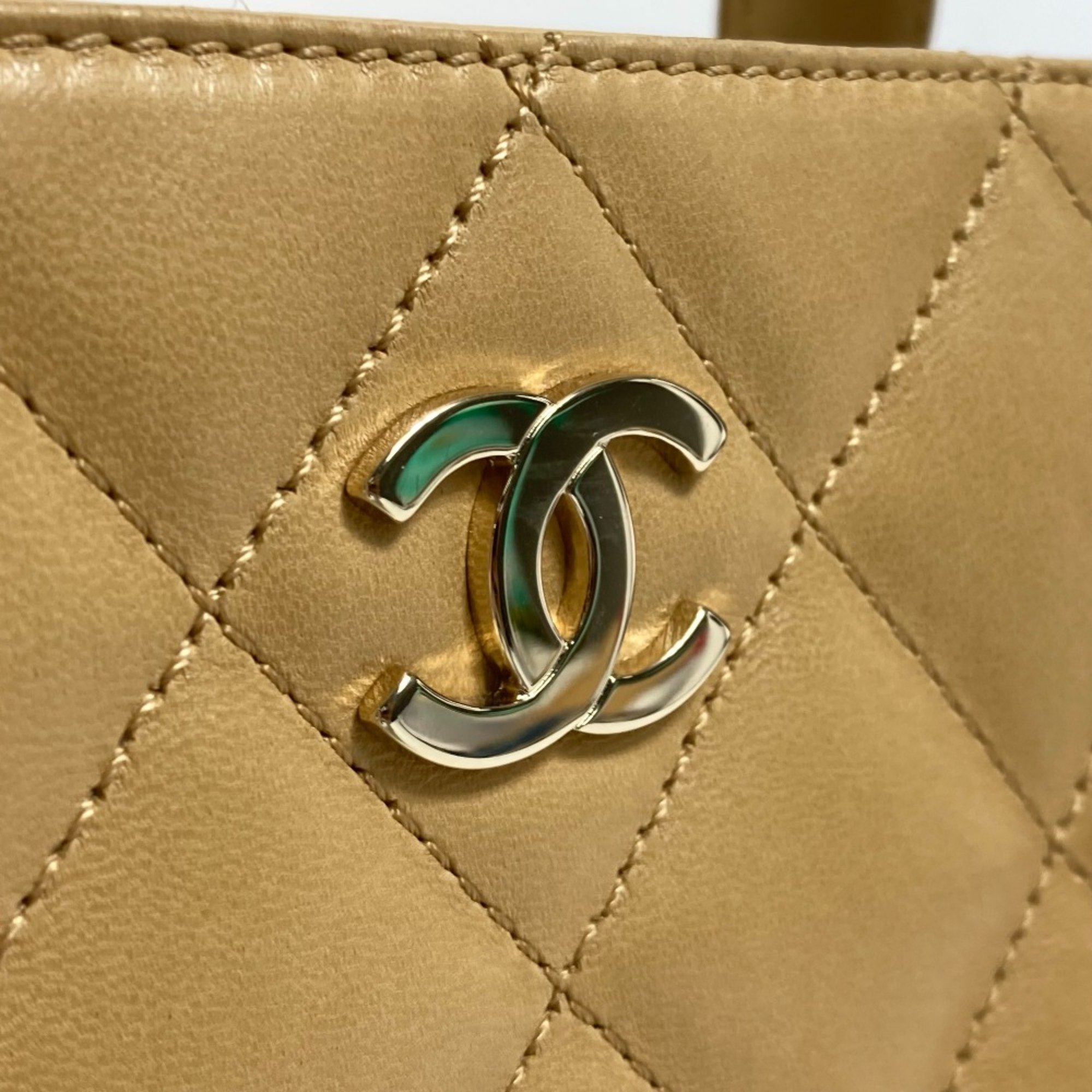 Chanel CCCC Mark Bag Tote Bag Hand Bag Beige