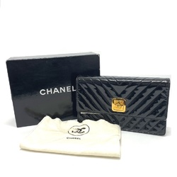 Chanel V-Stitch Chevron Bag Chain 2WAY Crossbody Shoulder Bag Black GoldHardware