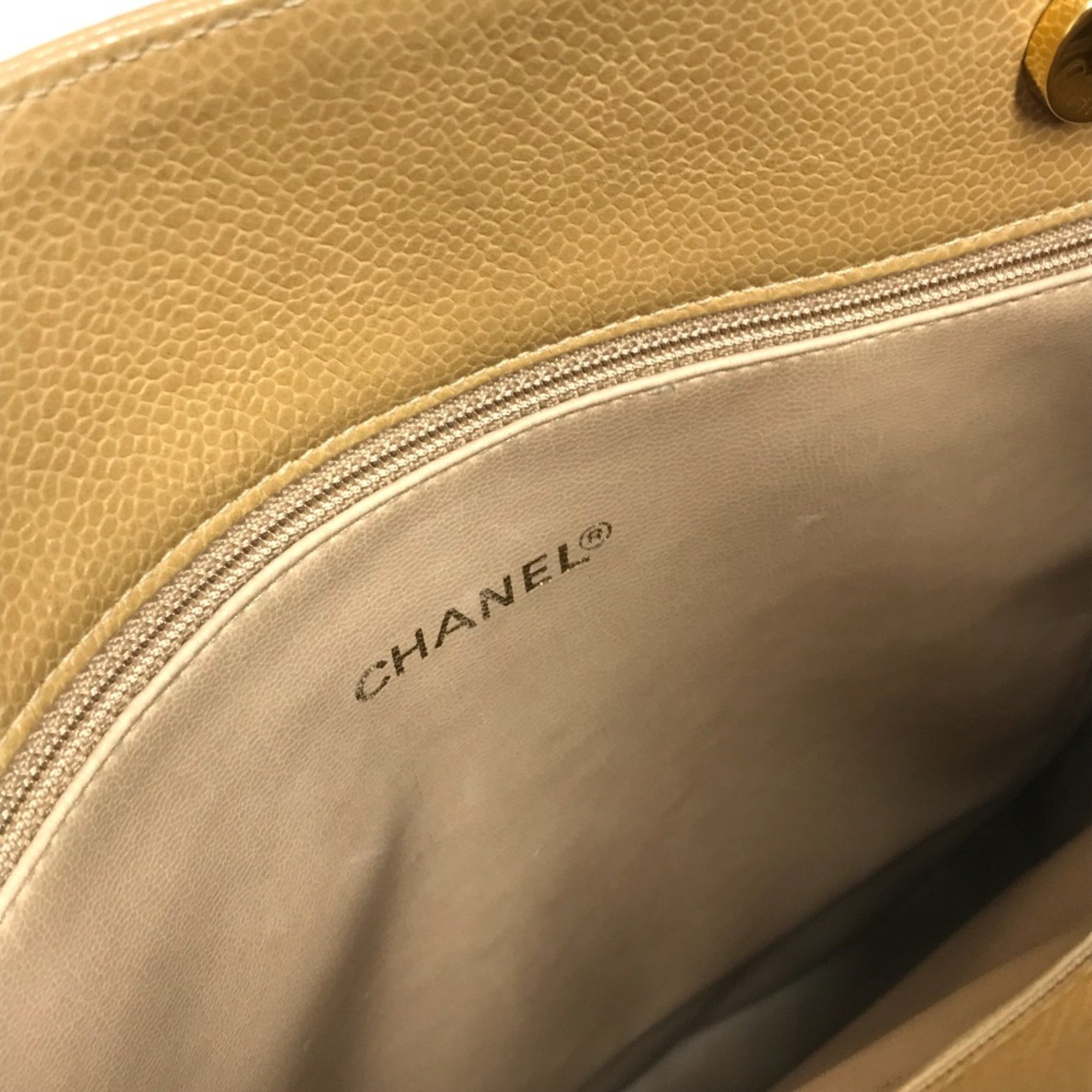 Chanel CC Mark bag shawl Shoulder Bag Beige GoldHardware