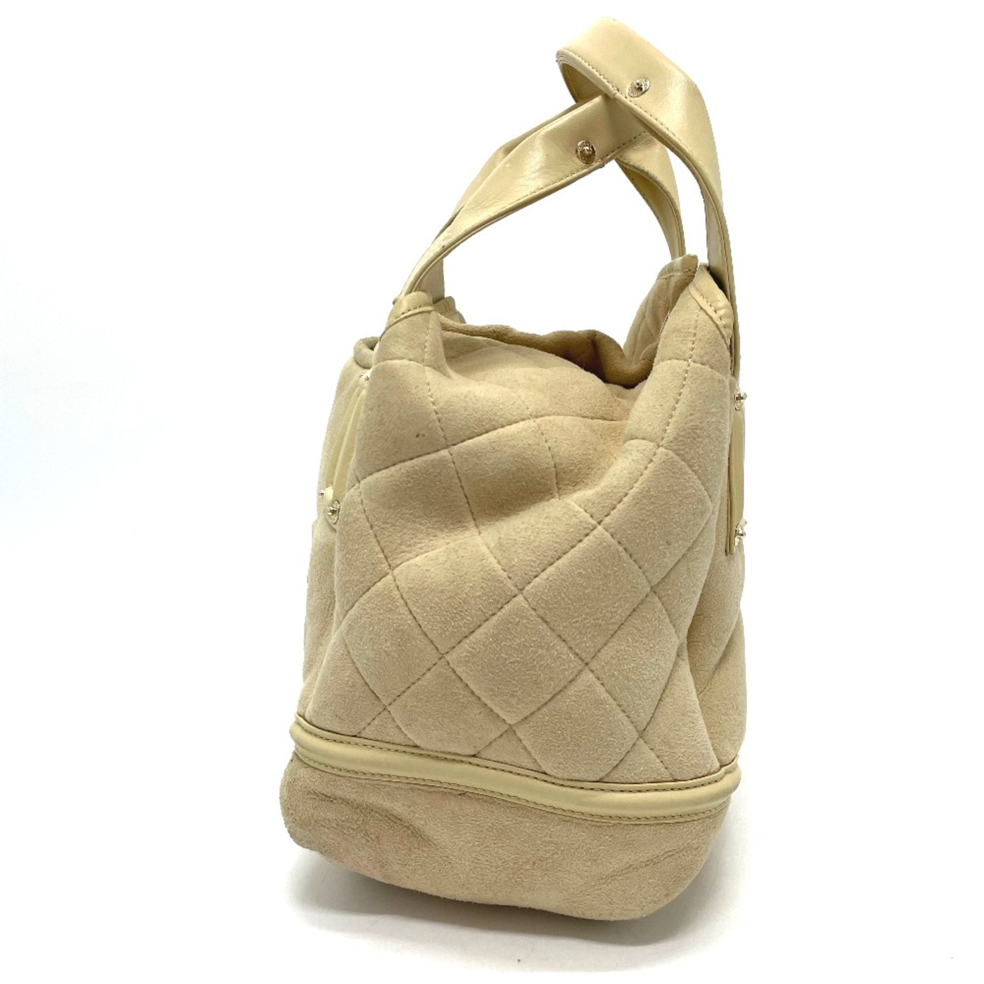 Chanel CC Mark Bag Hand Bag Beige x GoldHardware