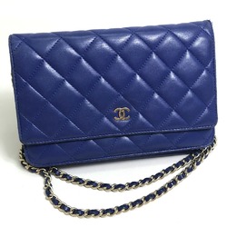 Chanel A33814 CCCC Mark bag chain wallet Shoulder Bag blue GoldHardware