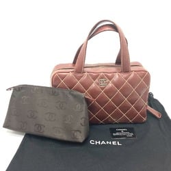 Chanel CC Mark bag vintage Hand Bag Brown SilverHardware