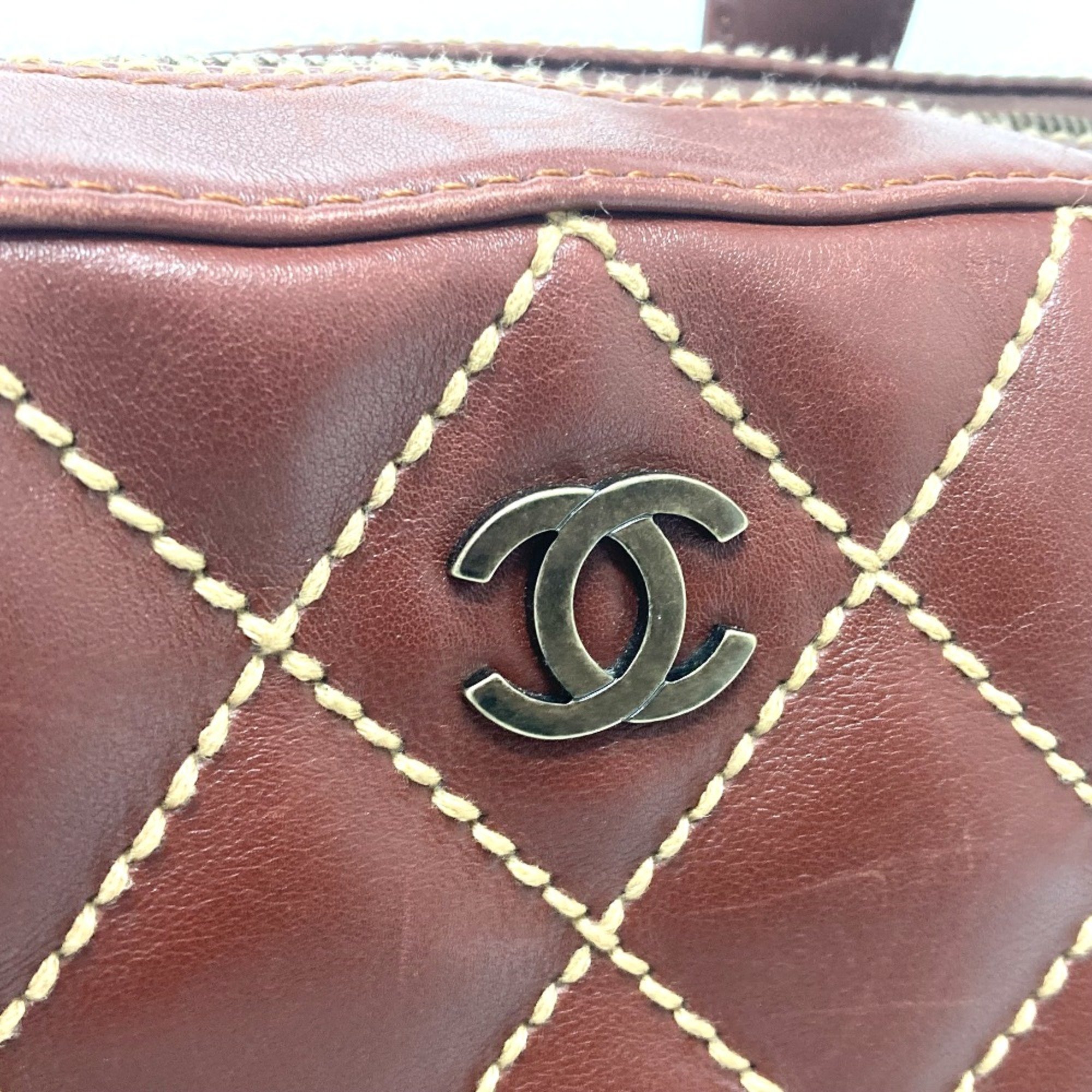 Chanel CC Mark bag vintage Hand Bag Brown SilverHardware