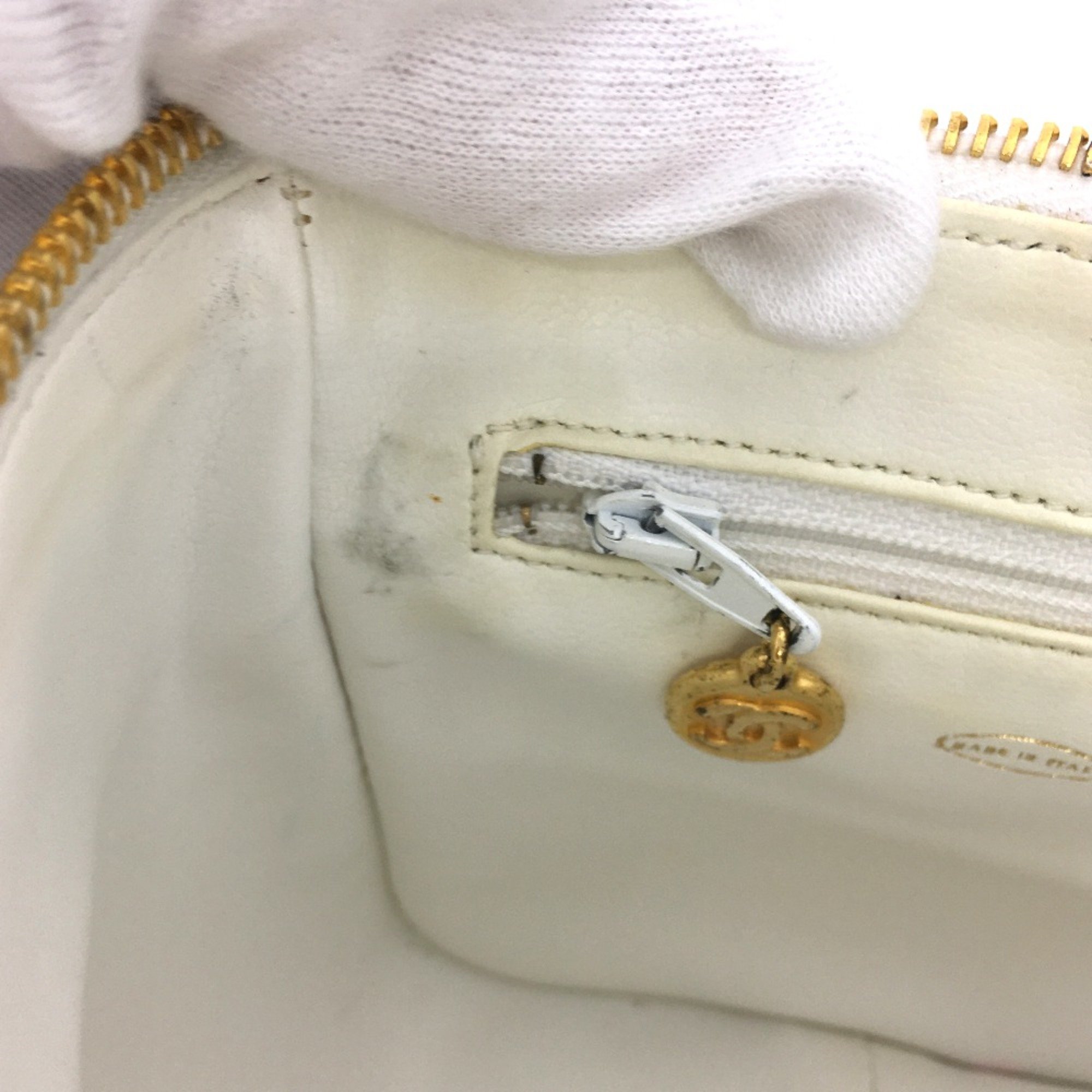 Chanel CC Mark Vanity Shoulder Bag White GoldHardware