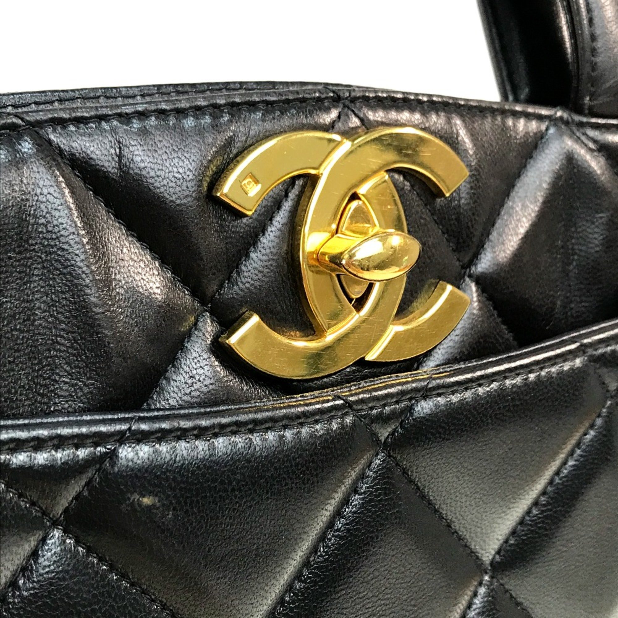 Chanel CC Mark Bag Hand Bag Tote Bag Black x GoldHardware