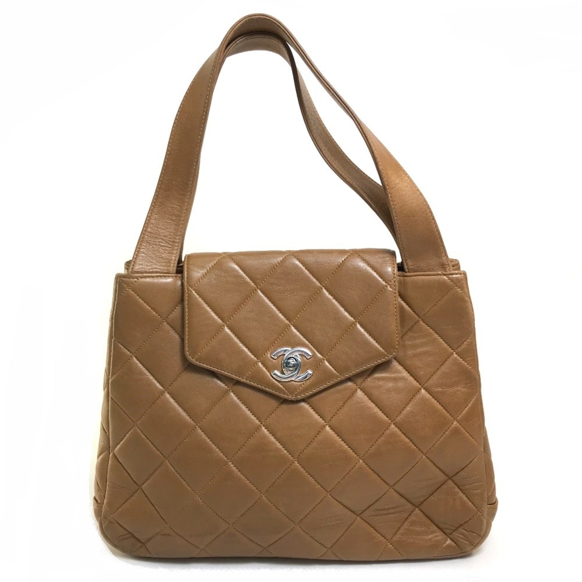 Chanel Matelasse Bag Tote Bag Hand Bag Brown SilverHardware