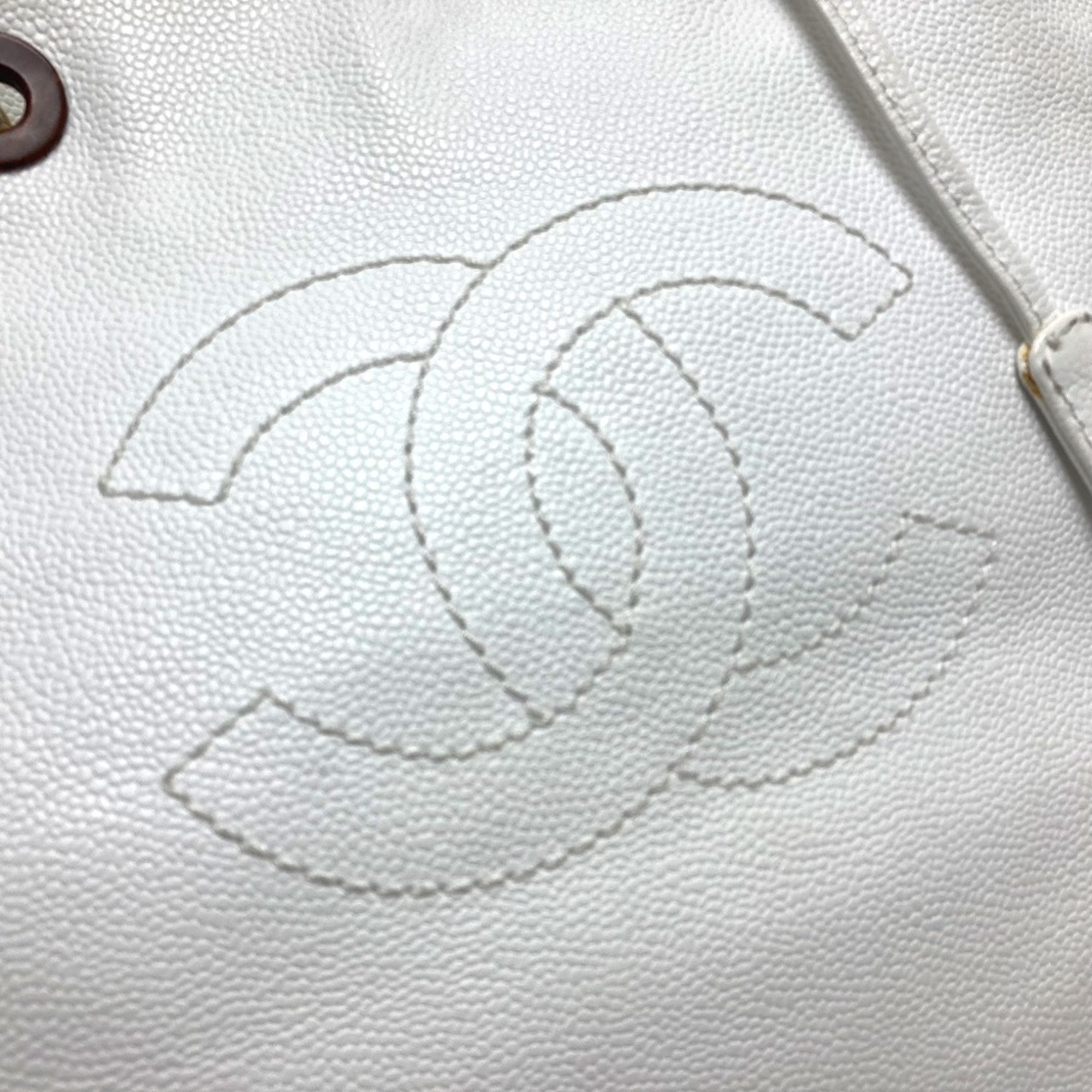 Chanel CC Mark Bag Hand Bag Semi-Shoulder Bag Tote Bag White