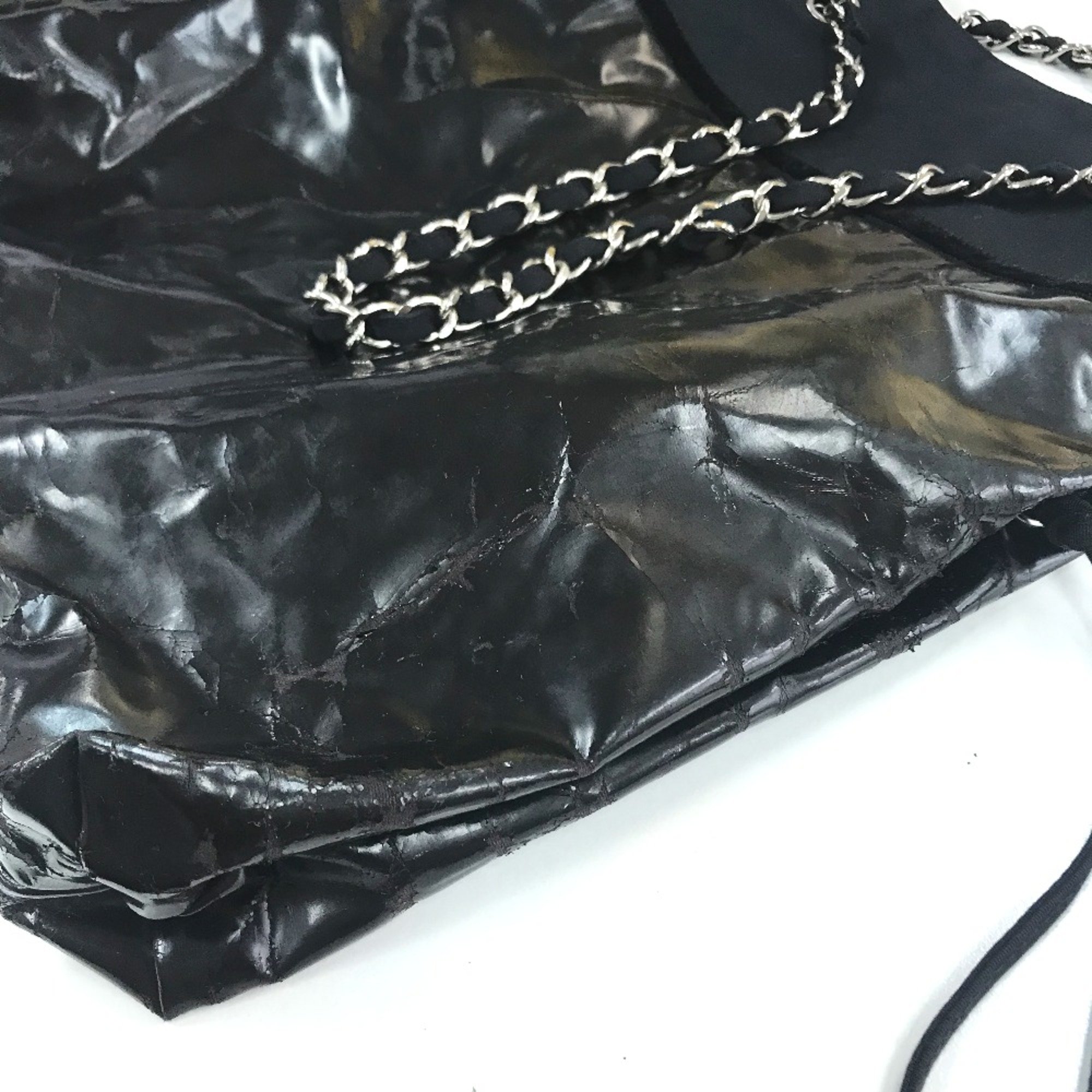 Chanel Shoulder Bag Chain Shoulder Bag Tote Bag Black SilverHardware