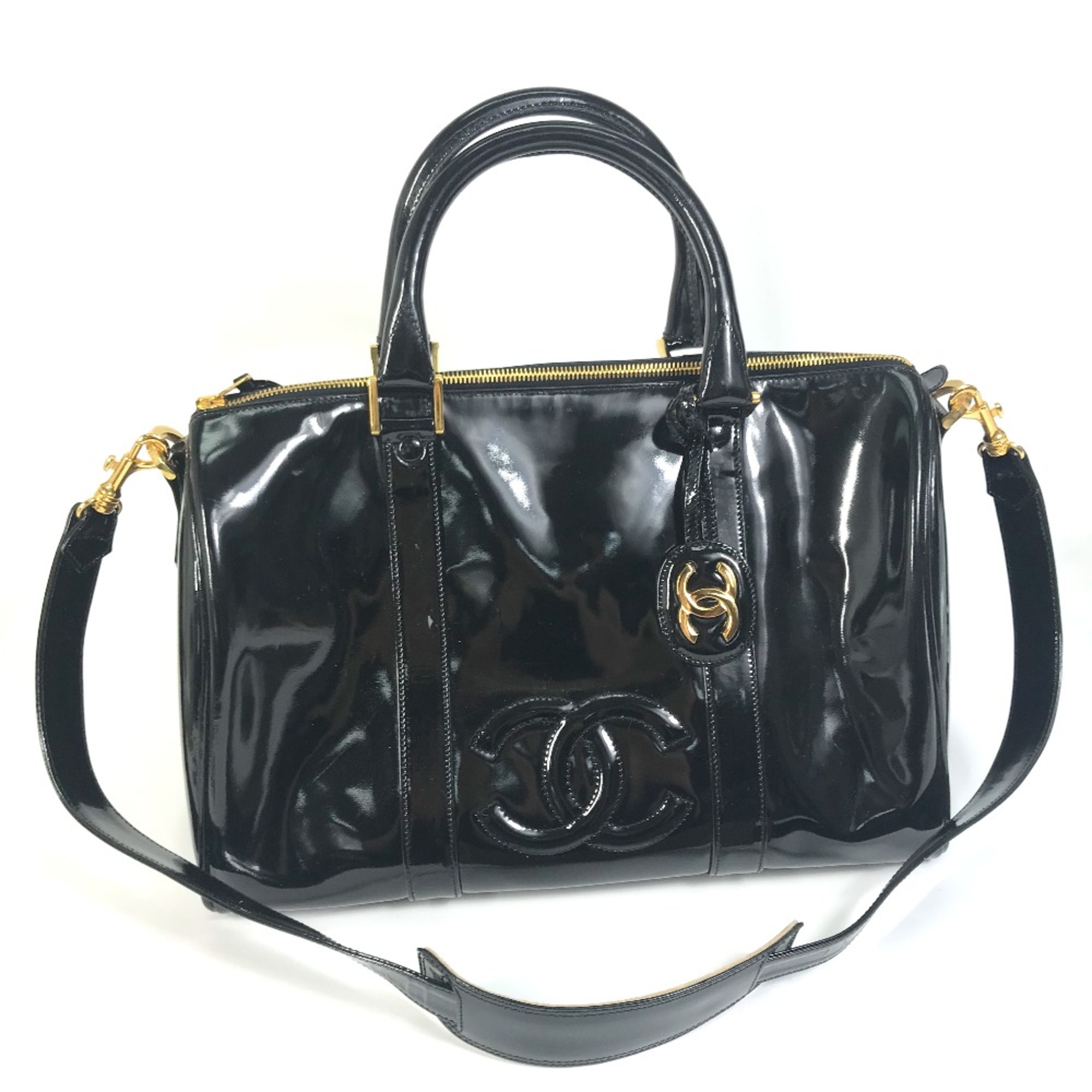 Chanel CC Mark Bag 2WAY Hand Bag Duffle Bag Black