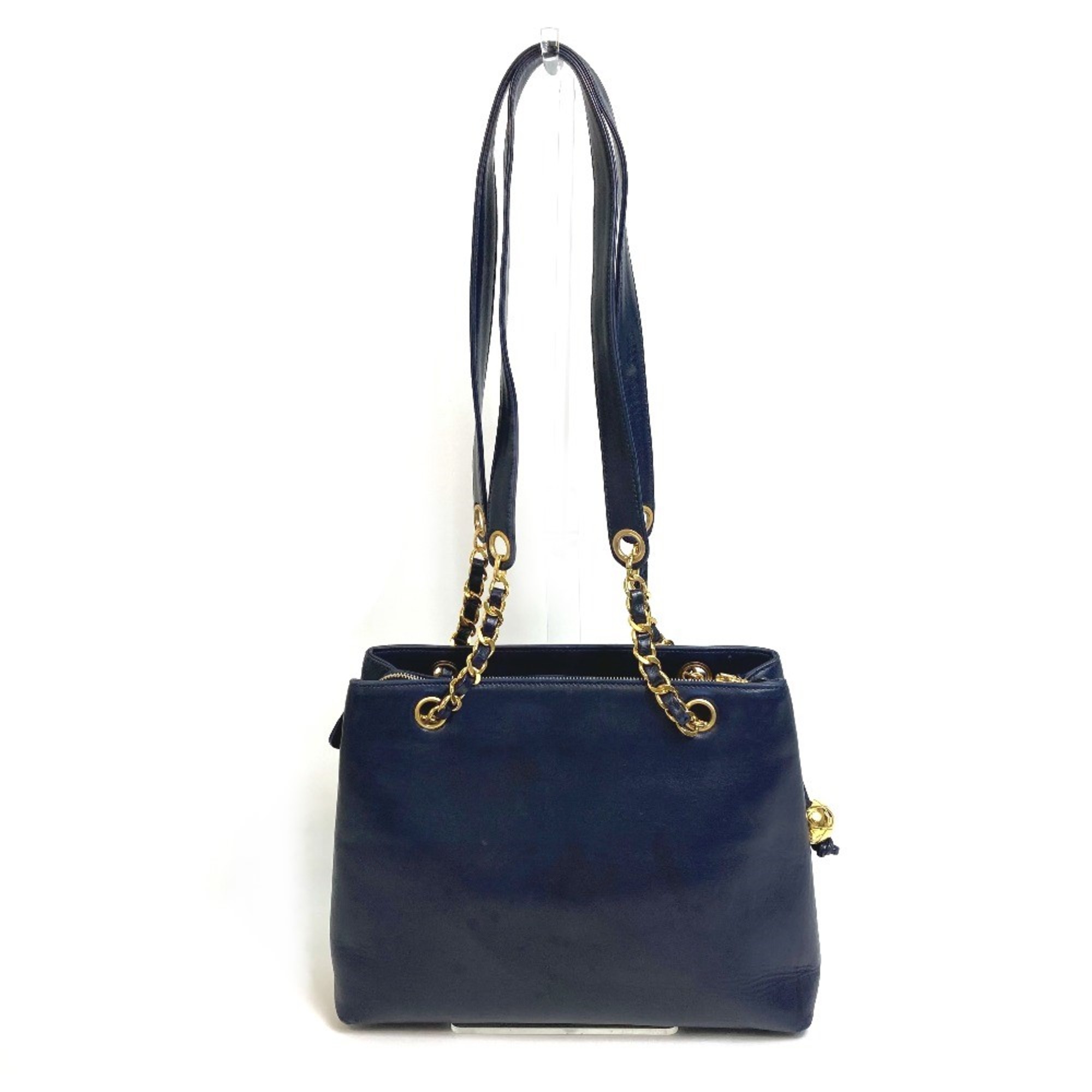 Chanel CC Mark Bag Chain Tote Bag shawl Shoulder Bag Navy GoldHardware