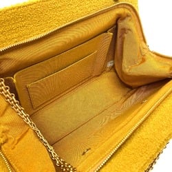 Chanel With Kisslock pouch Bag Double Chain Shoulder Bag Mustard Based GoldHardware