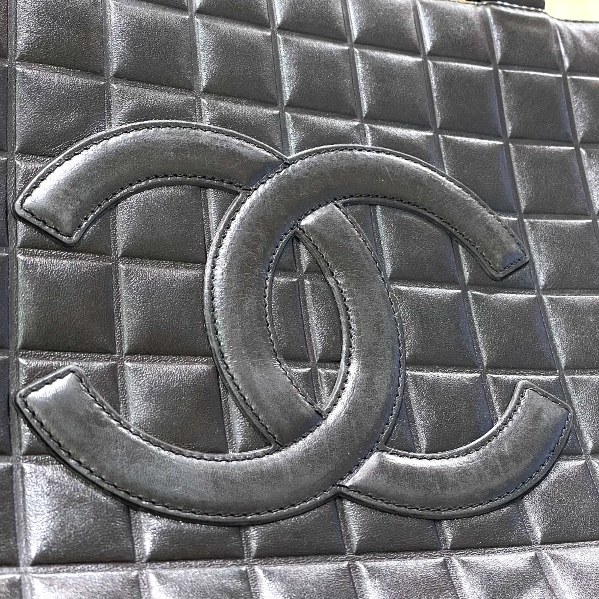 Chanel A17809 CC Mark Bag Semi Shoulder Bag Tote Bag Black