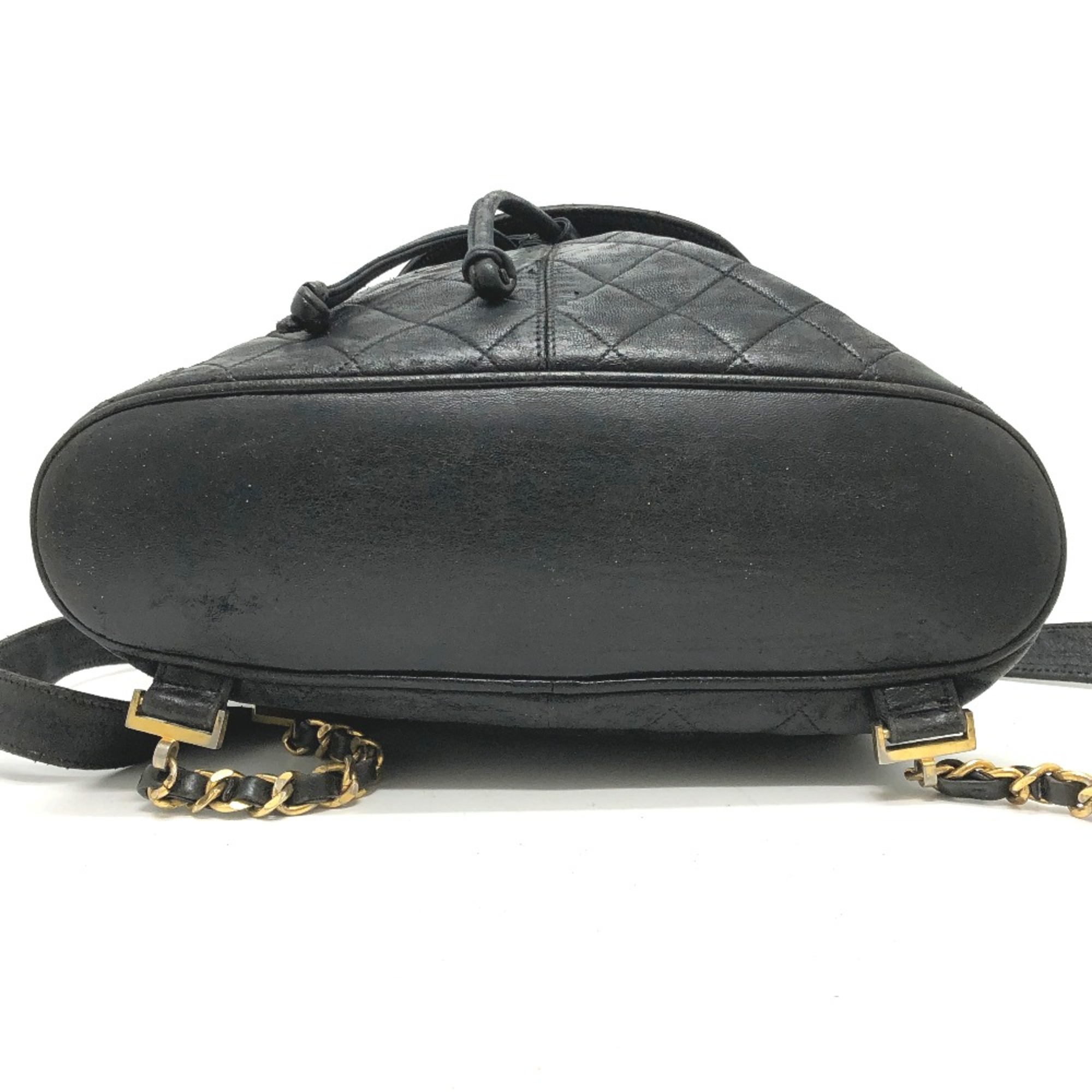 Chanel Matelasse backpack flap Backpack Black GoldHardware